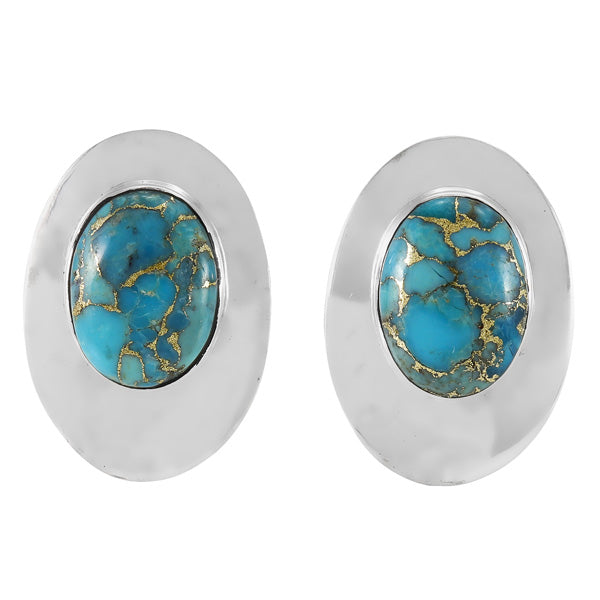 Matrix Turquoise Earrings Sterling Silver E1493-C84