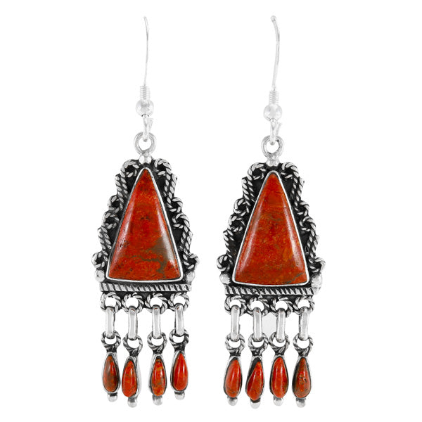 Coral Earrings Sterling Silver E1494-C74