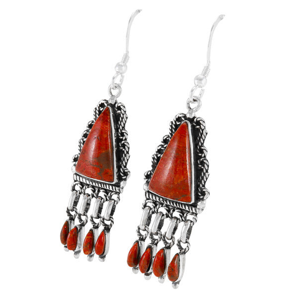 Coral Earrings Sterling Silver E1494-C74