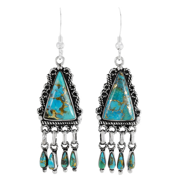 Matrix Turquoise Drop Earrings Sterling Silver E1494-C84