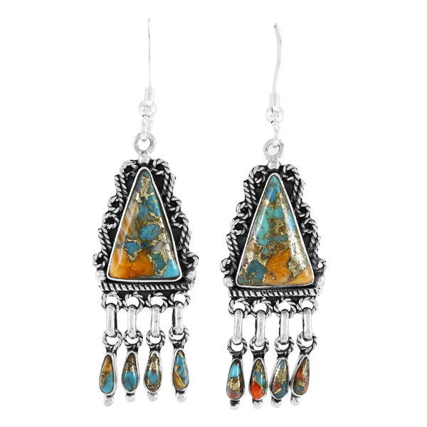 Spiny Turquoise Earrings Sterling Silver E1494-C89