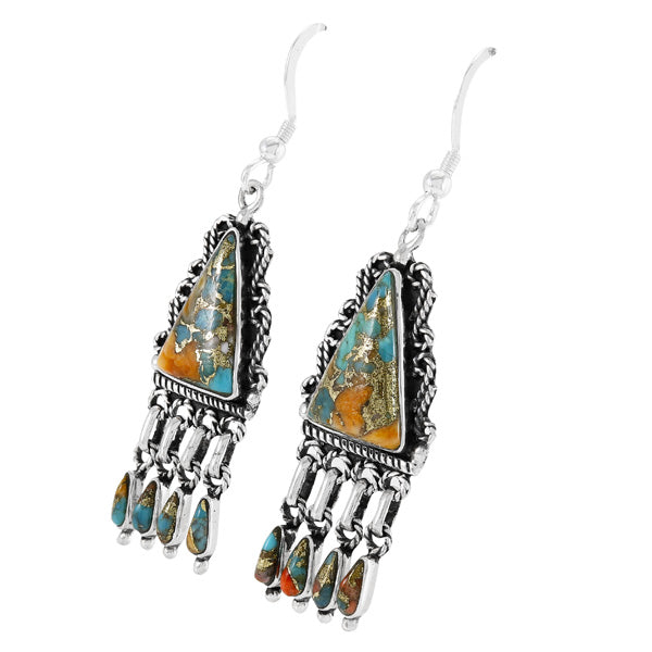 Spiny Turquoise Earrings Sterling Silver E1494-C89