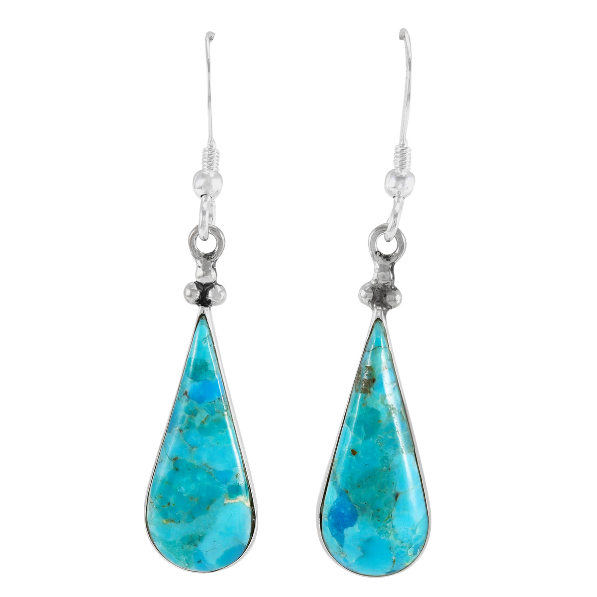 Turquoise Earrings Sterling Silver E1496-C75