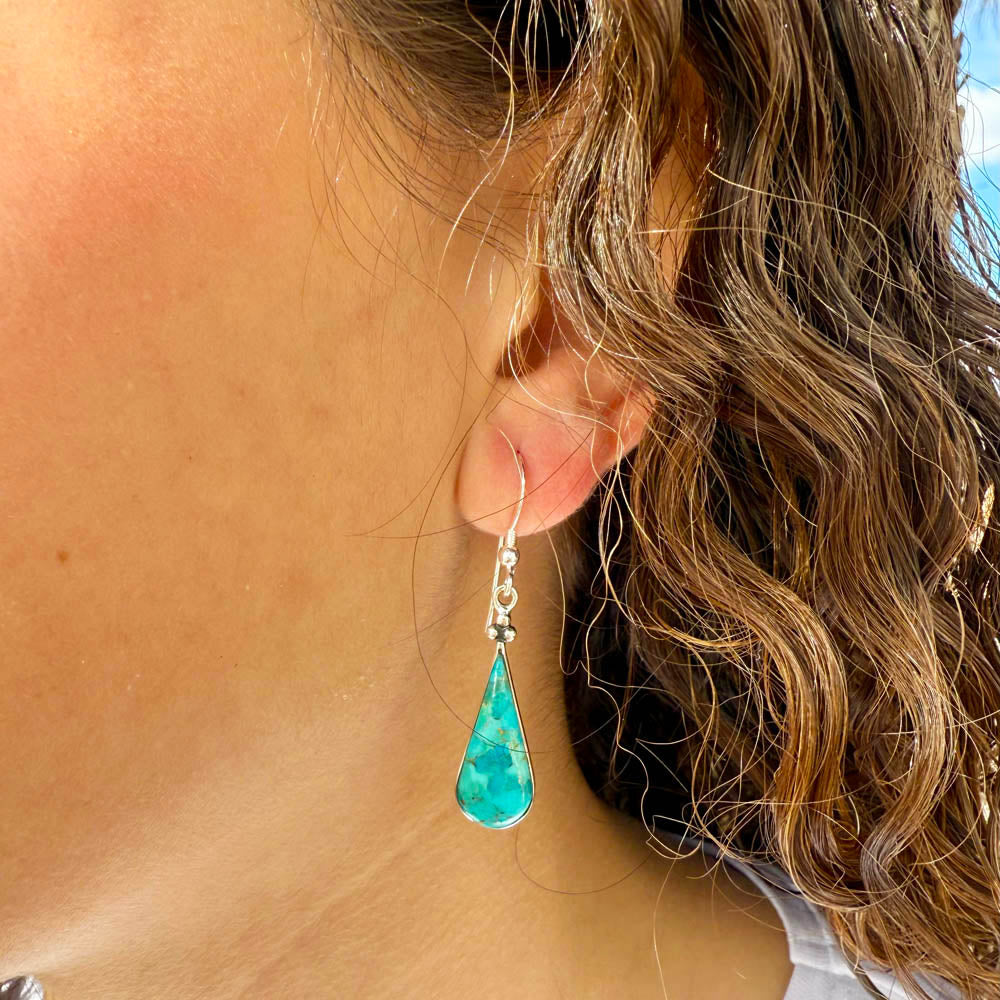 Turquoise Earrings Sterling Silver E1496-C75