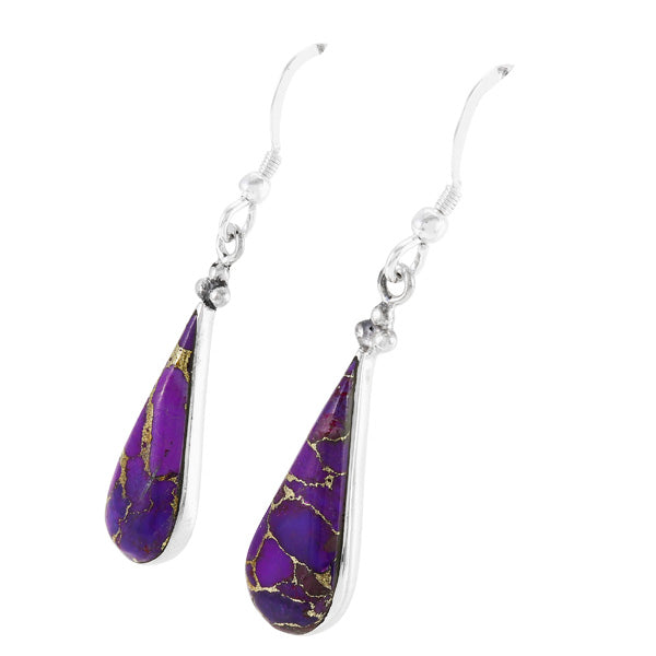 Purple Turquoise Earrings Sterling Silver E1496-C77