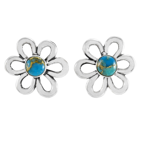 Matrix Turquoise Earrings Sterling Silver E1497-C84