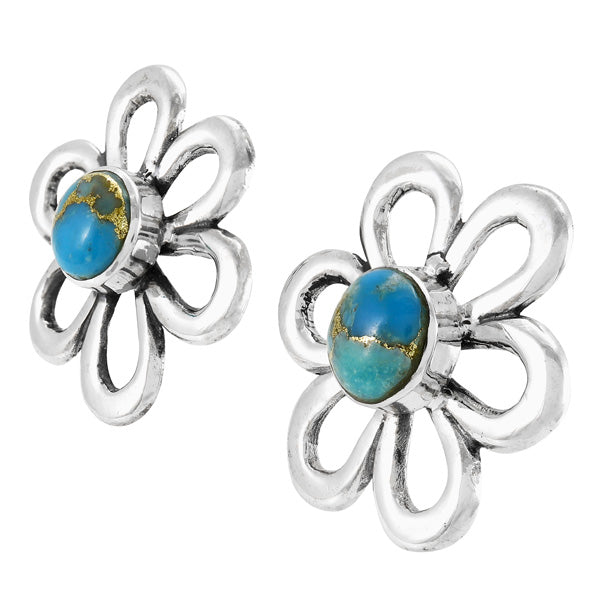 Matrix Turquoise Earrings Sterling Silver E1497-C84