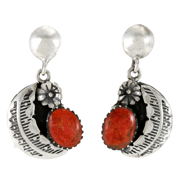 Coral Earrings Sterling Silver E1498-C74