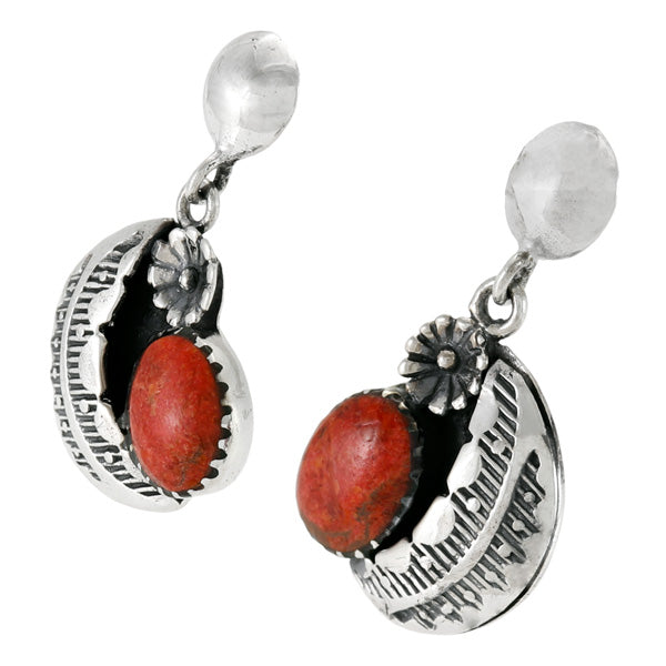 Coral Earrings Sterling Silver E1498-C74