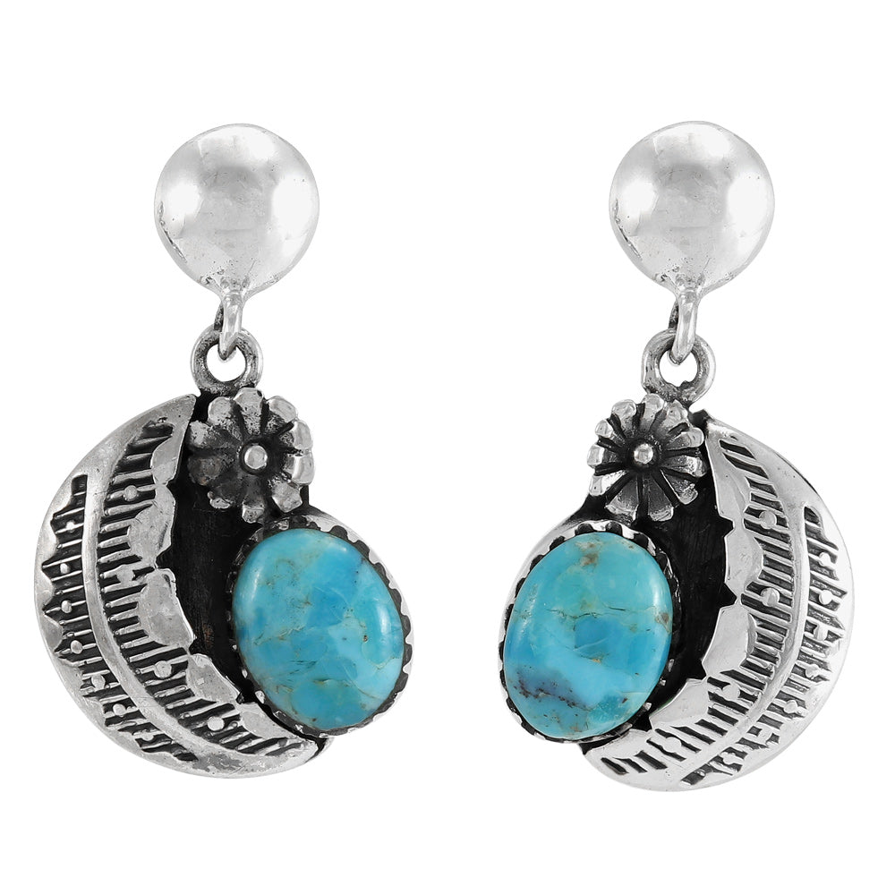 Turquoise Earrings Sterling Silver E1498-C75