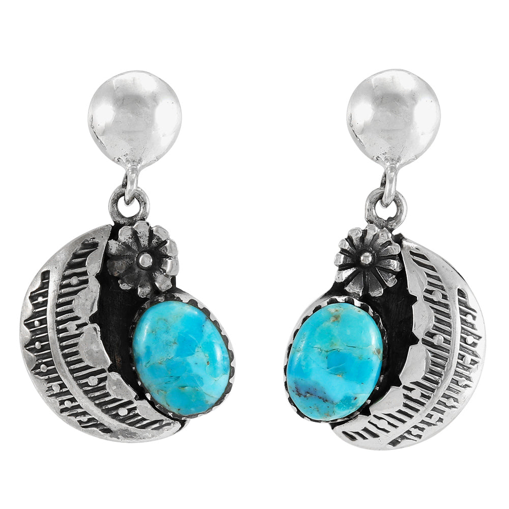 Turquoise Earrings Sterling Silver E1498-C75