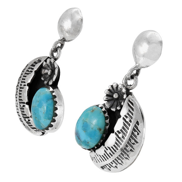 Turquoise Earrings Sterling Silver E1498-C75