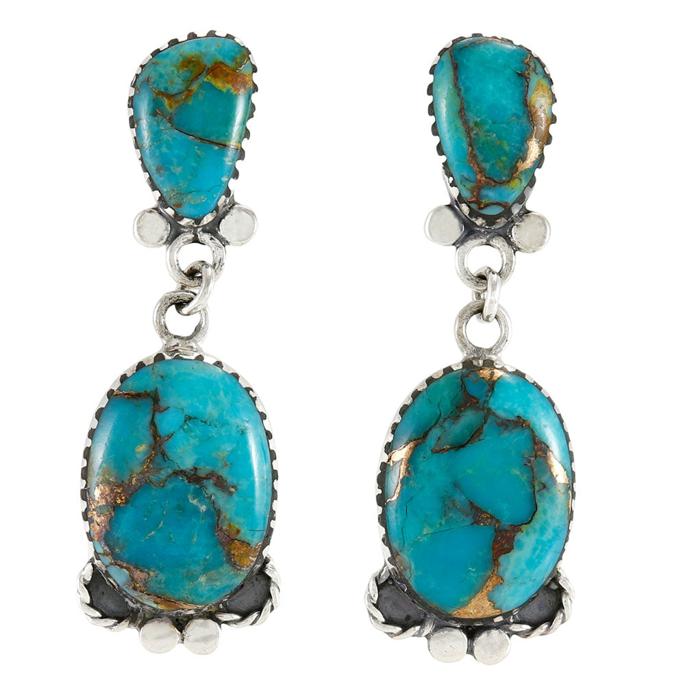 Matrix Turquoise Earrings Sterling Silver E1500-C84