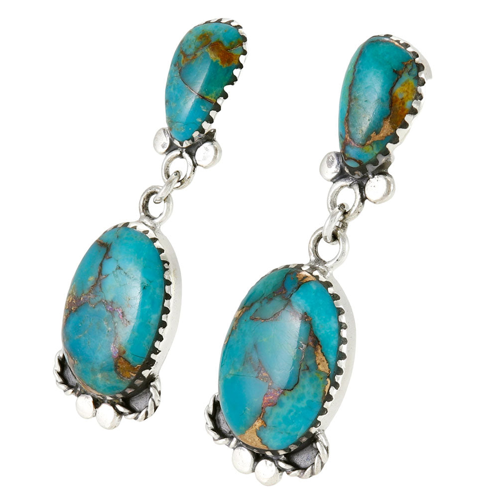 Matrix Turquoise Earrings Sterling Silver E1500-C84