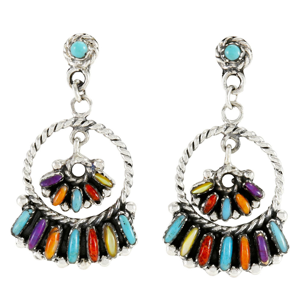 Multi Gemstones Earrings Sterling Silver E1501-C71