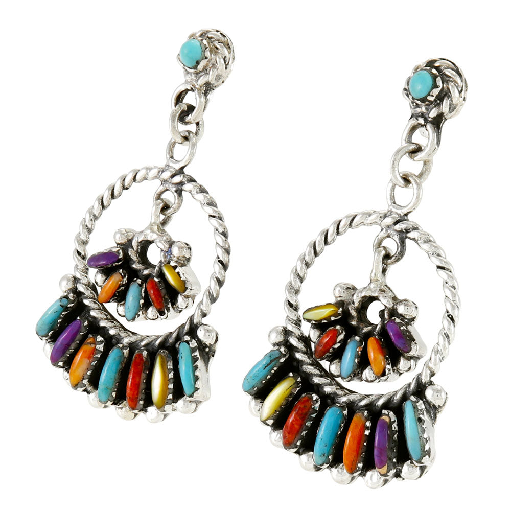 Multi Gemstones Earrings Sterling Silver E1501-C71