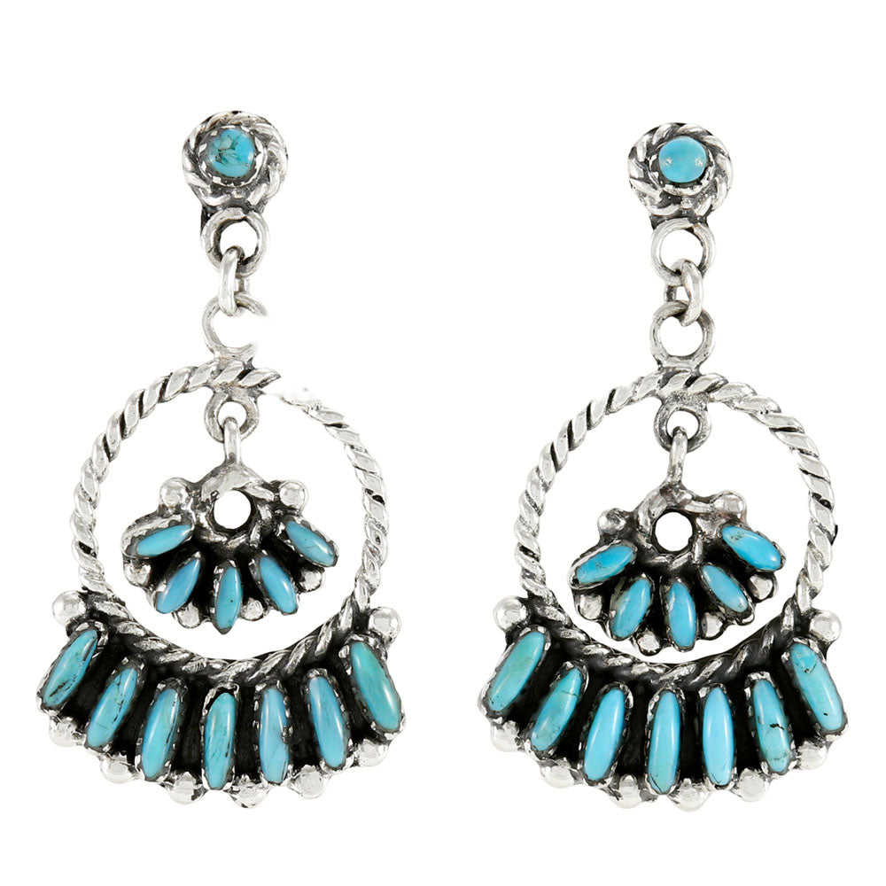 Turquoise Earrings Sterling Silver E1501-C75