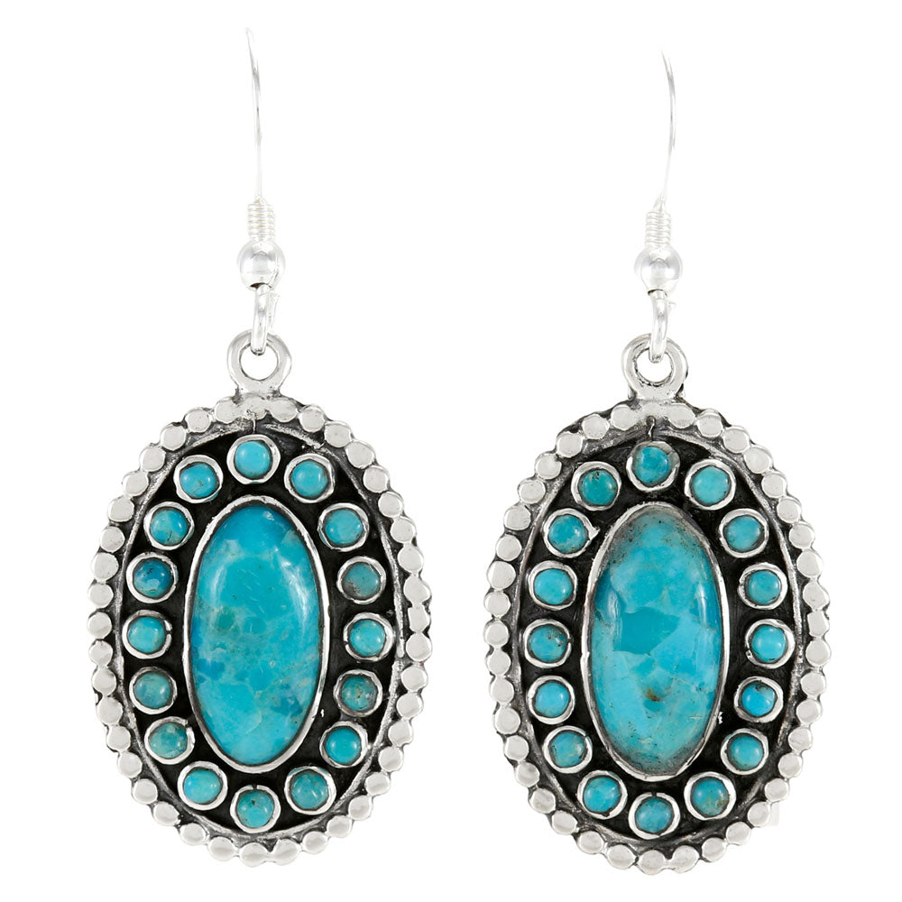 Turquoise Earrings Sterling Silver E1502-C75