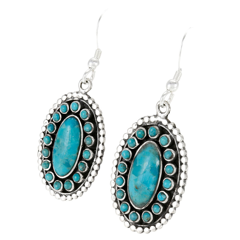 Turquoise Earrings Sterling Silver E1502-C75