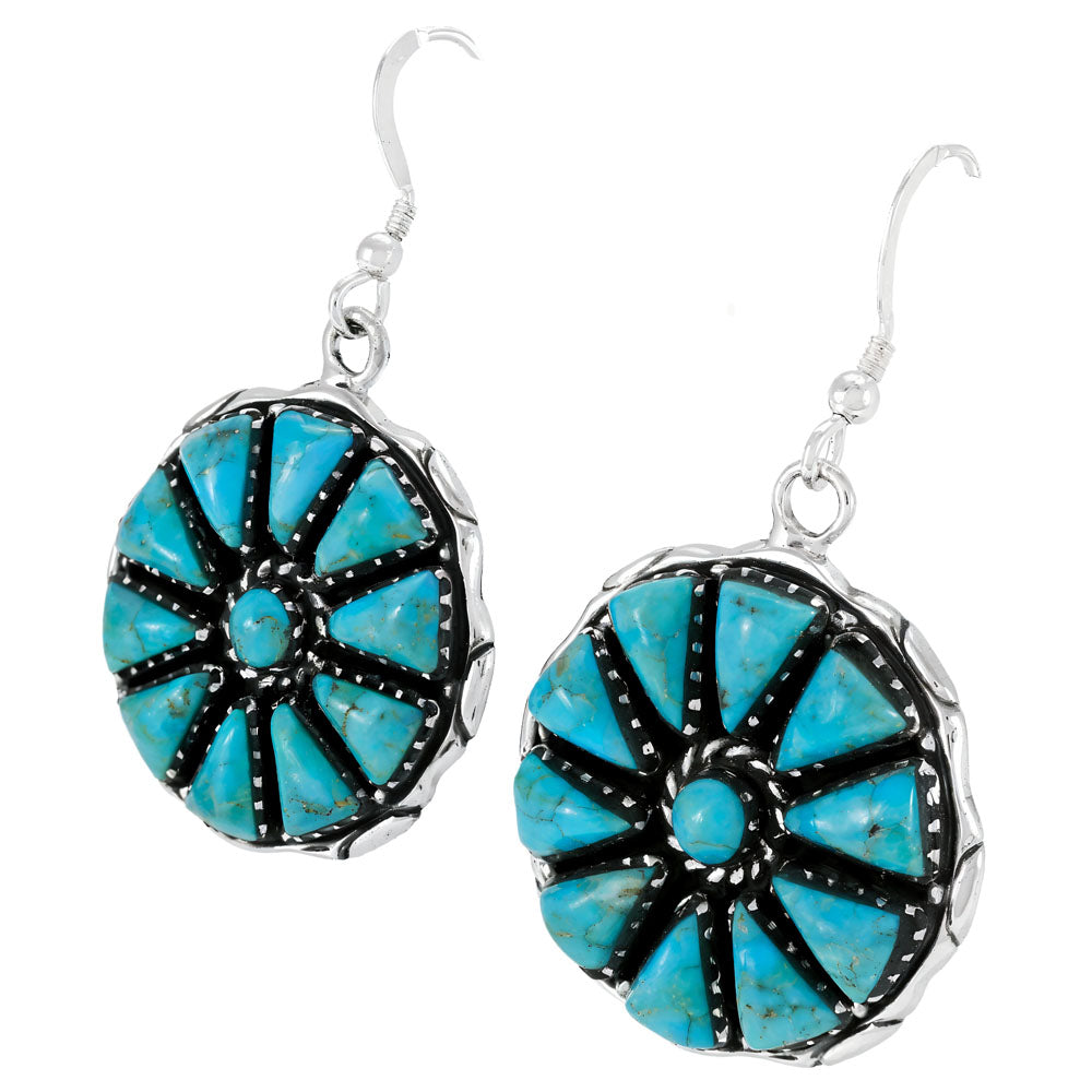 Turquoise Earrings Sterling Silver E1504-C75