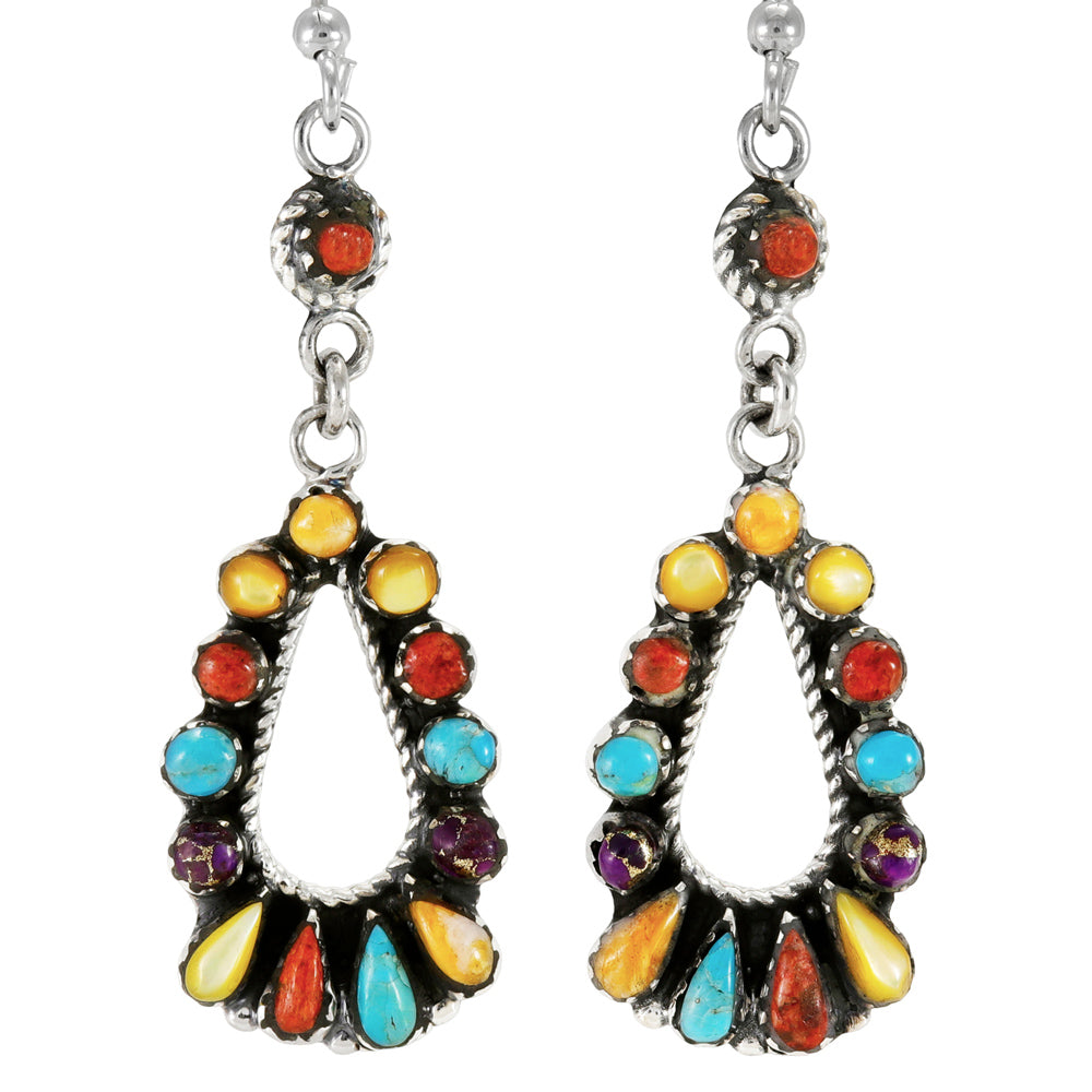 Multi Gemstone Earrings Sterling Silver E1505-C71