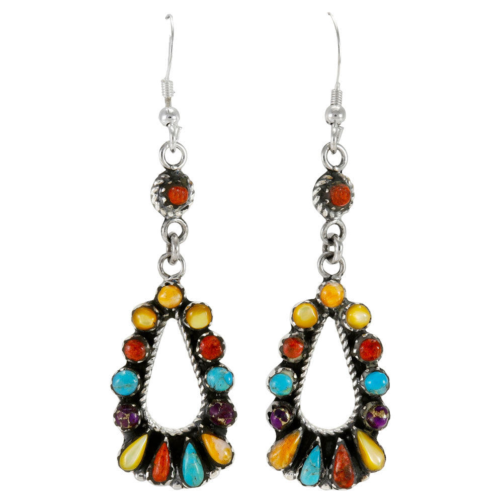 Multi Gemstone Earrings Sterling Silver E1505-C71