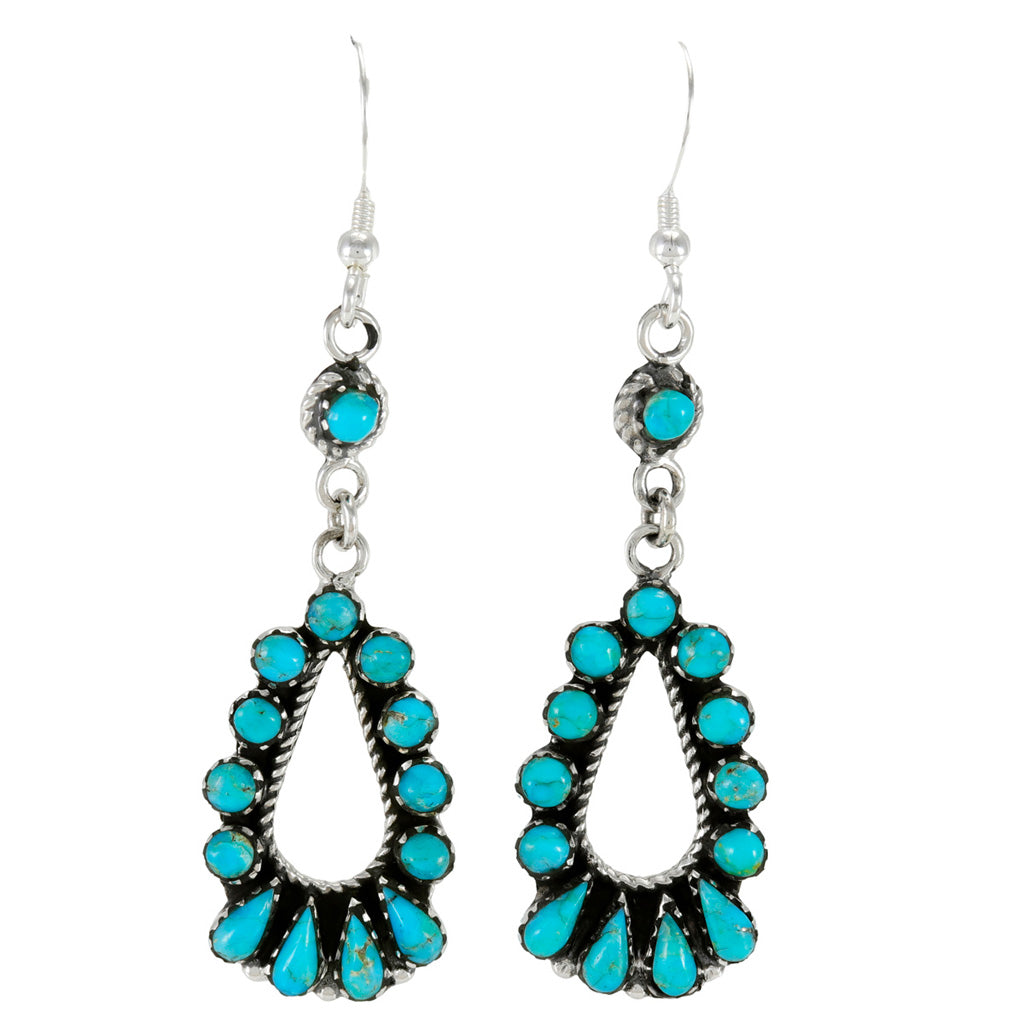 FINAL CLEARANCE - Turquoise Earrings SilveryCopper™ E1505-SB-C75
