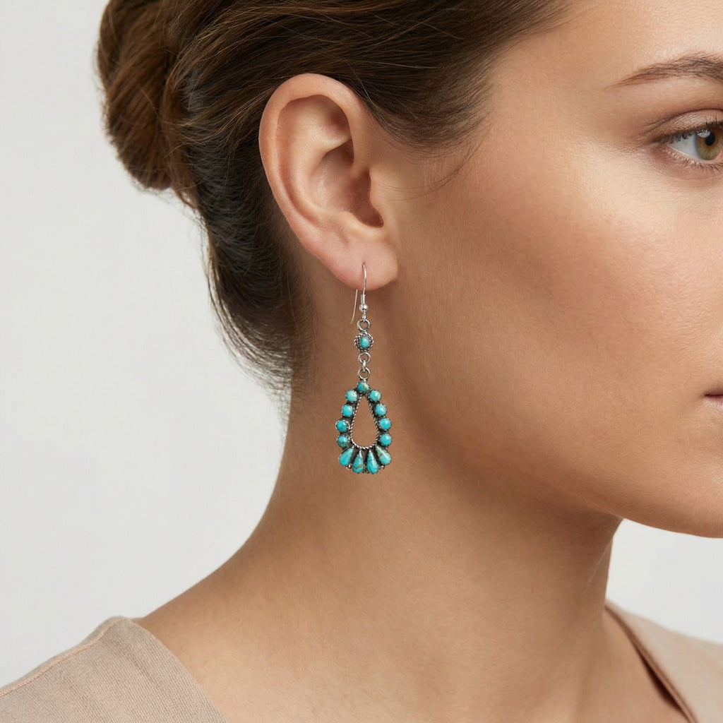 Turquoise Earrings Sterling Silver E1505-C75