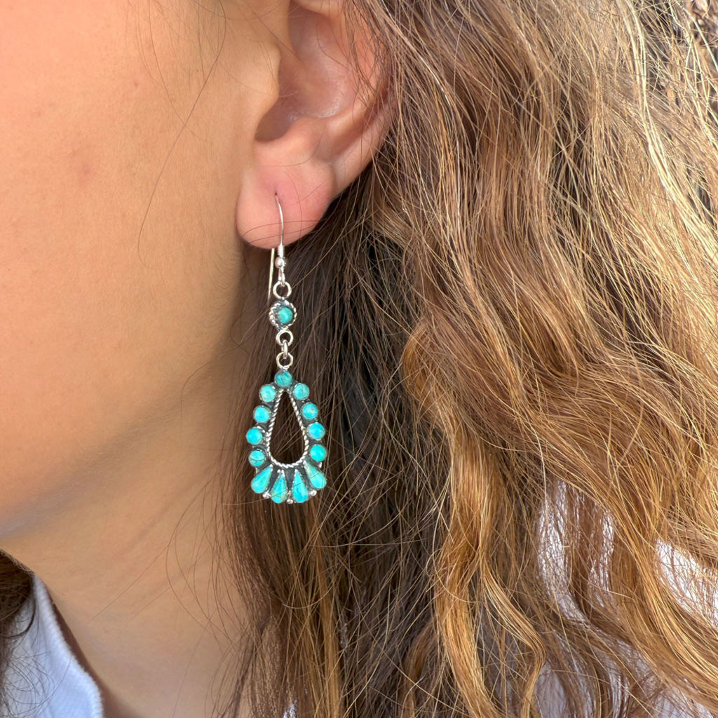 FINAL CLEARANCE - Turquoise Earrings SilveryCopper™ E1505-SB-C75