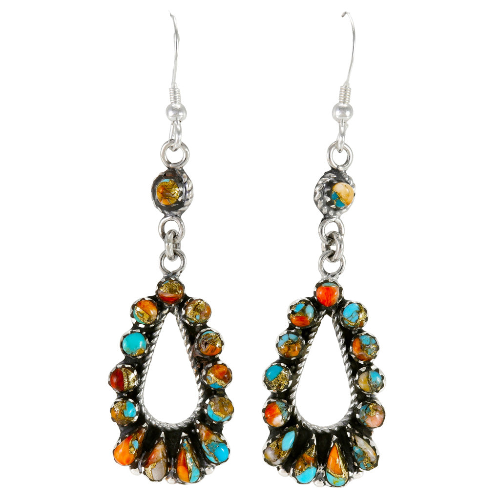 FINAL CLEARANCE - Spiny Turquoise Earrings SilveryCopper™ E1505-SB-C89