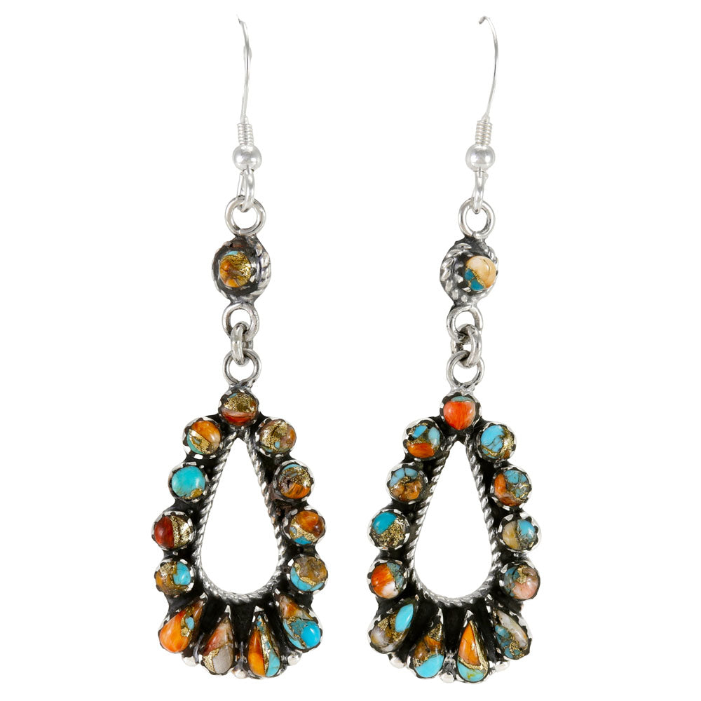 Spiny Turquoise Earrings Sterling Silver E1505-C89