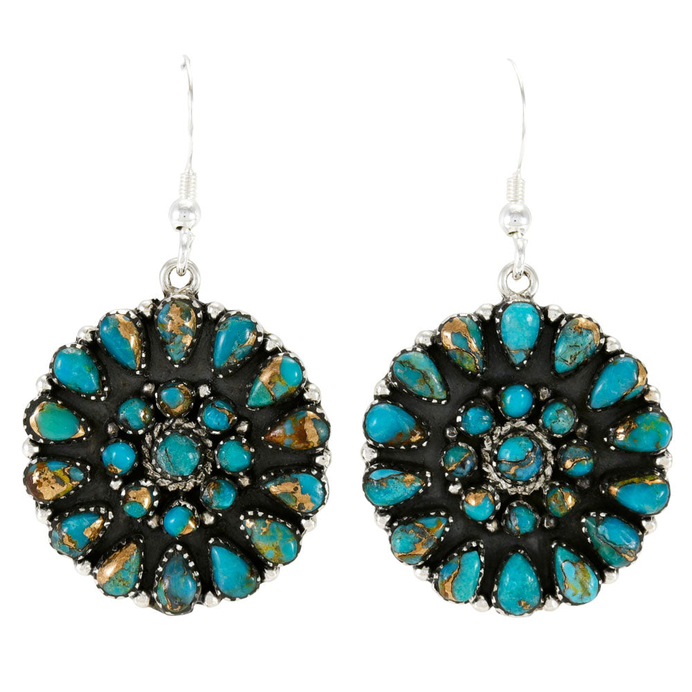 Matrix Turquoise Earrings Sterling Silver E1507-C84