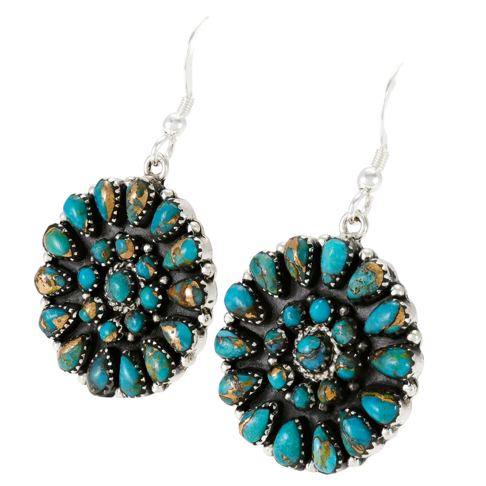 Matrix Turquoise Earrings Sterling Silver E1507-C84