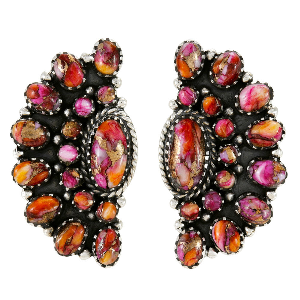 Plum Spiny Earrings Sterling Silver E1508-C92