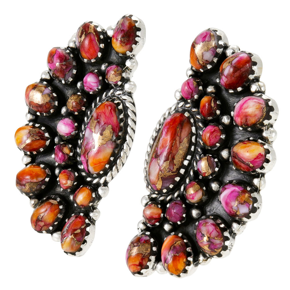 Plum Spiny Earrings Sterling Silver E1508-C92