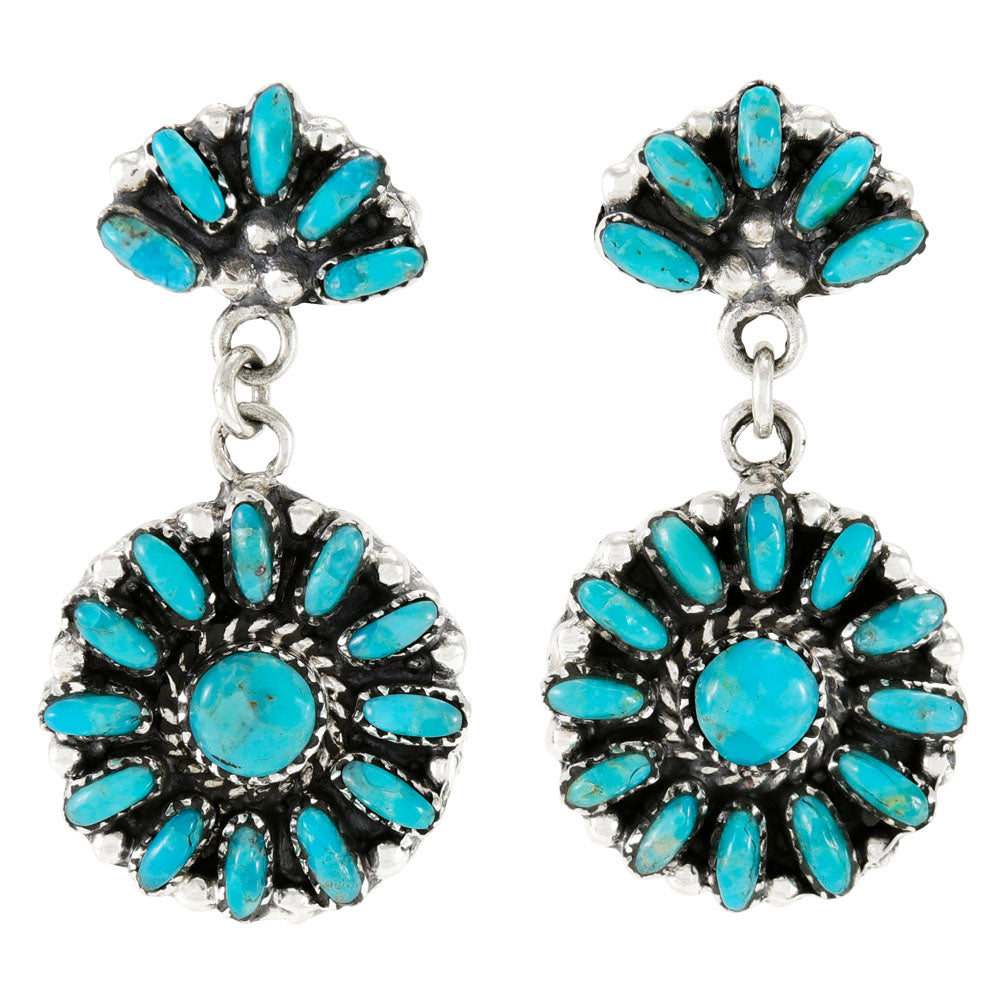 Turquoise Earrings Sterling Silver E1509-C75