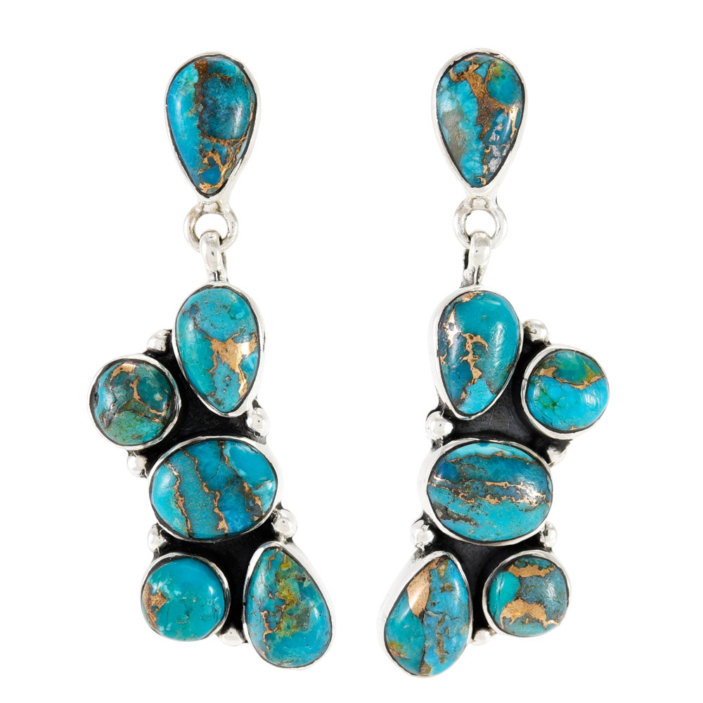 Matrix Turquoise Earrings Sterling Silver E1510-C84