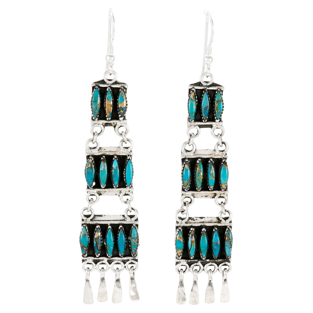 Matrix Turquoise Earrings Sterling Silver E1511-C84