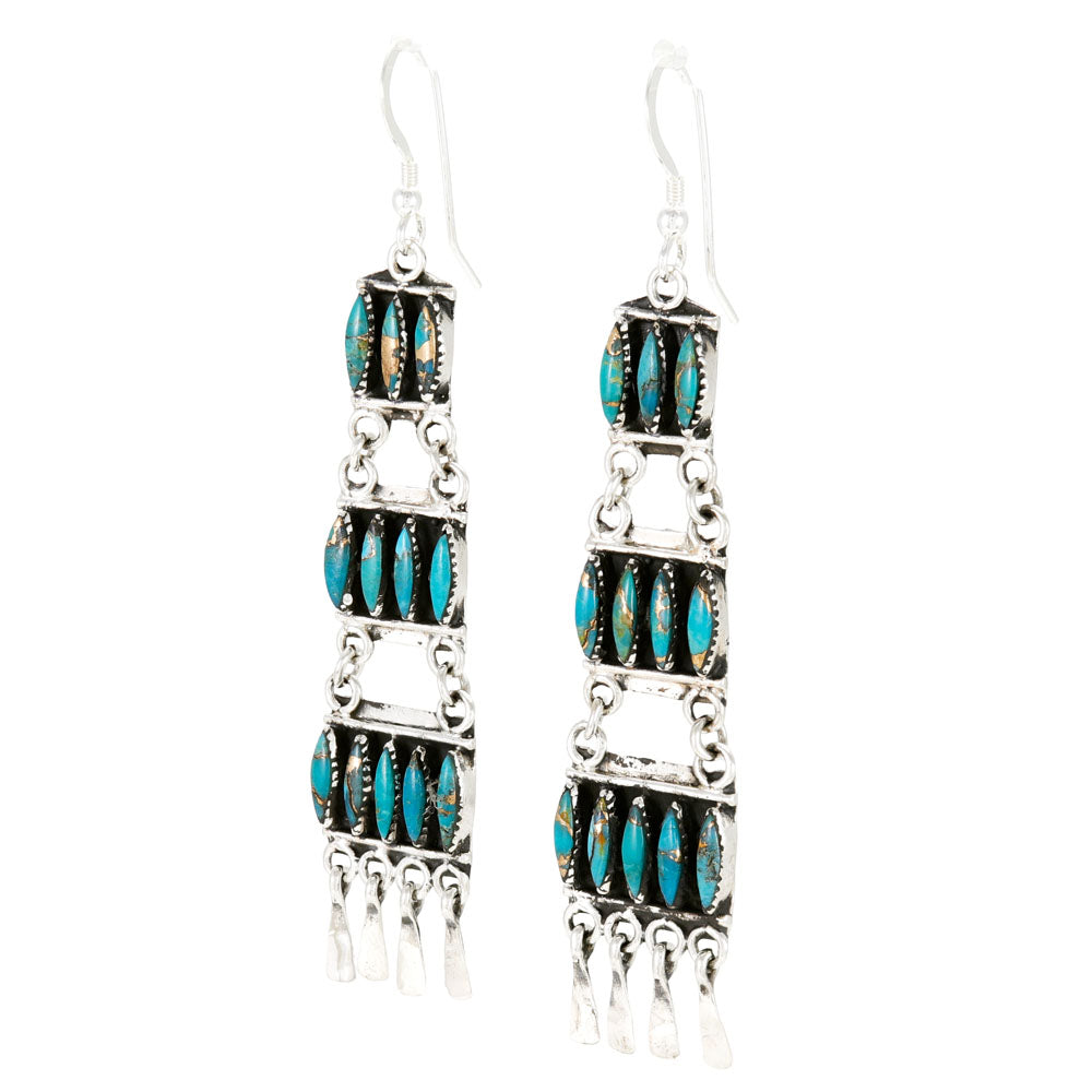Matrix Turquoise Earrings Sterling Silver E1511-C84