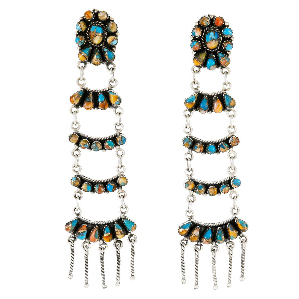 Spiny Turquoise Earrings Sterling Silver E1512-C89