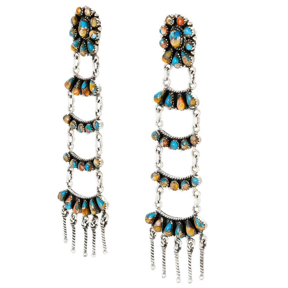 Spiny Turquoise Earrings Sterling Silver E1512-C89