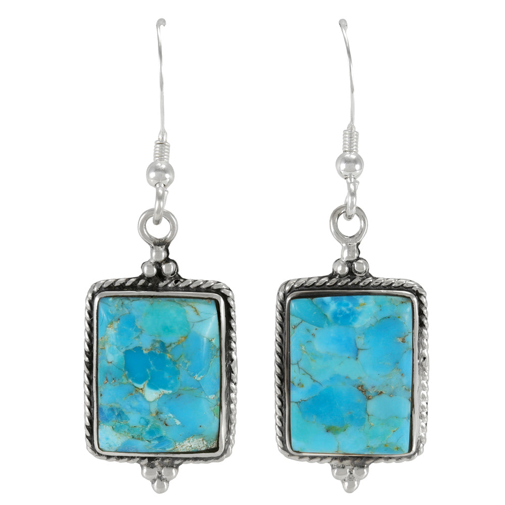 Turquoise Earrings Sterling Silver E1513-C75