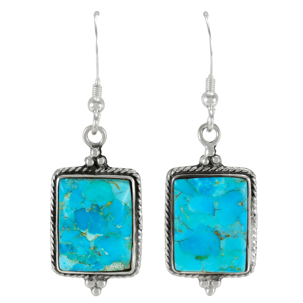 Turquoise Earrings Sterling Silver E1513-C75