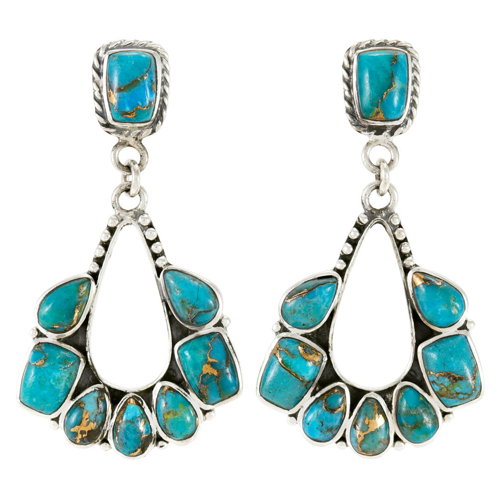 Matrix Turquoise Earrings Sterling Silver E1515-C84
