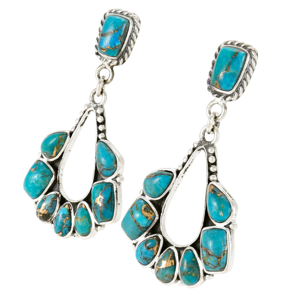 Matrix Turquoise Earrings Sterling Silver E1515-C84