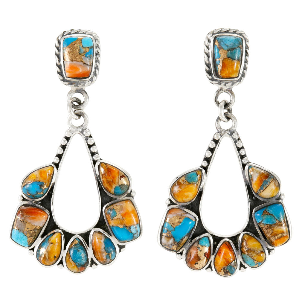 Spiny Turquoise Earrings Sterling Silver E1515-C89