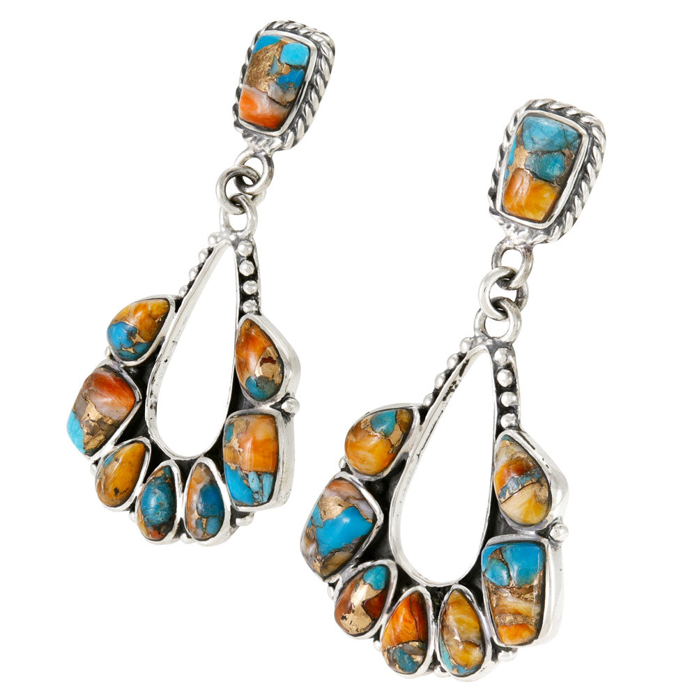 Spiny Turquoise Earrings Sterling Silver E1515-C89
