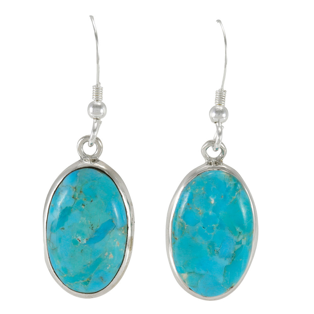 Turquoise Earrings Sterling Silver E1516-C75