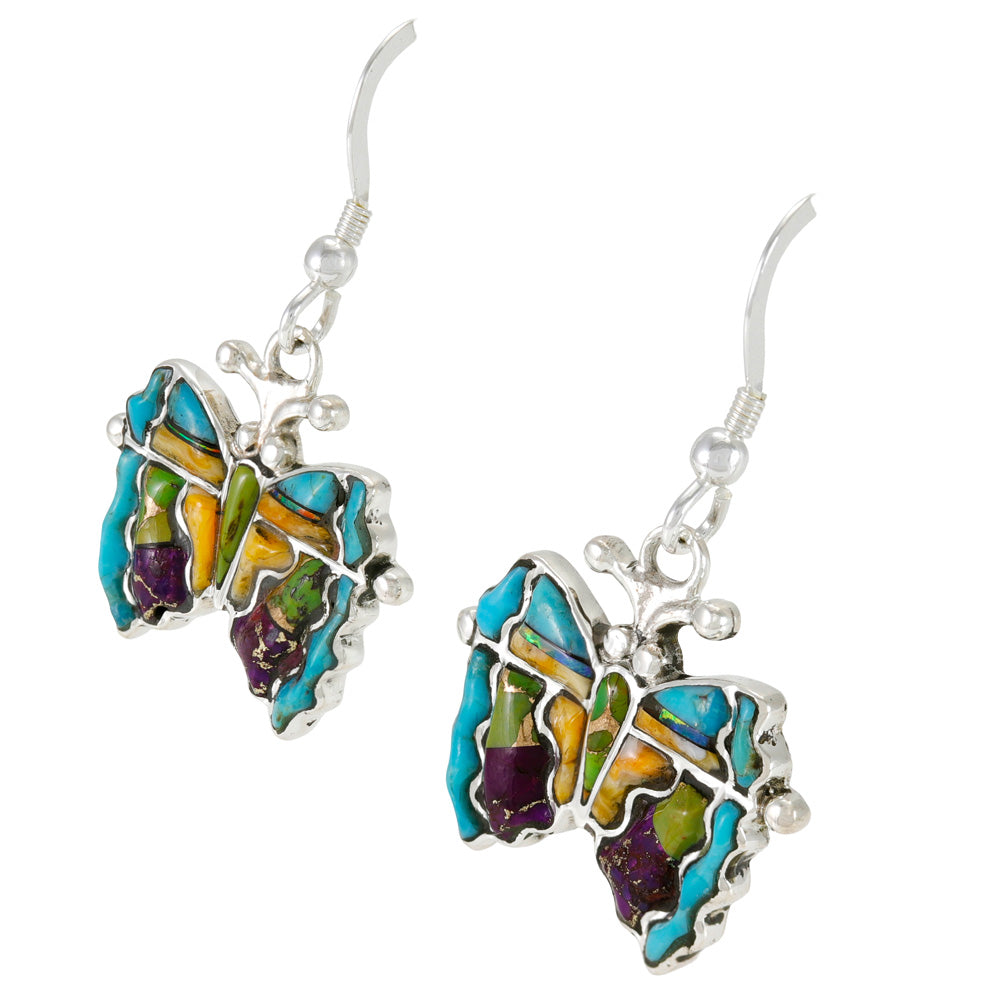Butterfly Multi Gemstone Earrings Sterling Silver E1517-C71