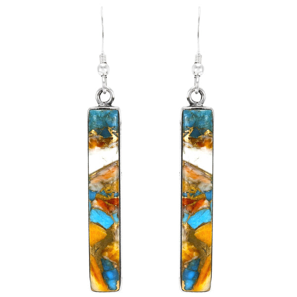 Spiny Turquoise Earrings Sterling Silver Earrings E6006-C89
